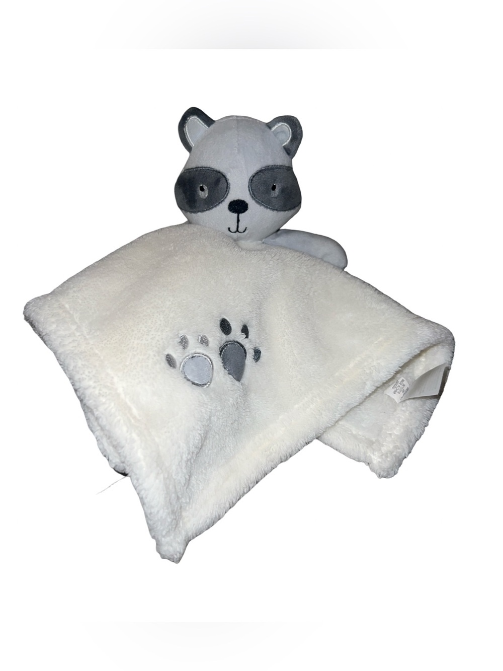 BABY GEAR RACCOON LOVEY CREAM WHITE SECURITY BLANKET STUFFED ANIMAL